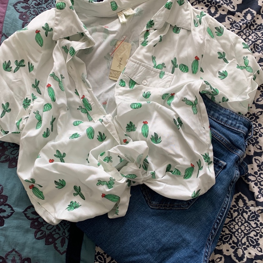 Cactus Button Up Tie Front